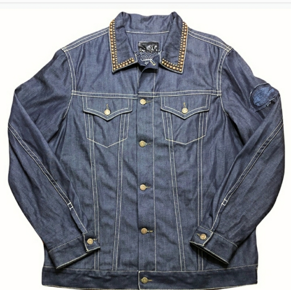 ROBIN’S JEAN Studded Dark Wash Denim Jacket Sz XXL  NWOT! Dark wash Deni…